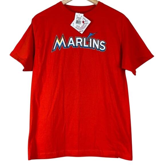 MLB NWT Orange Miami Marlins T-Shirt - Picture 1 of 4